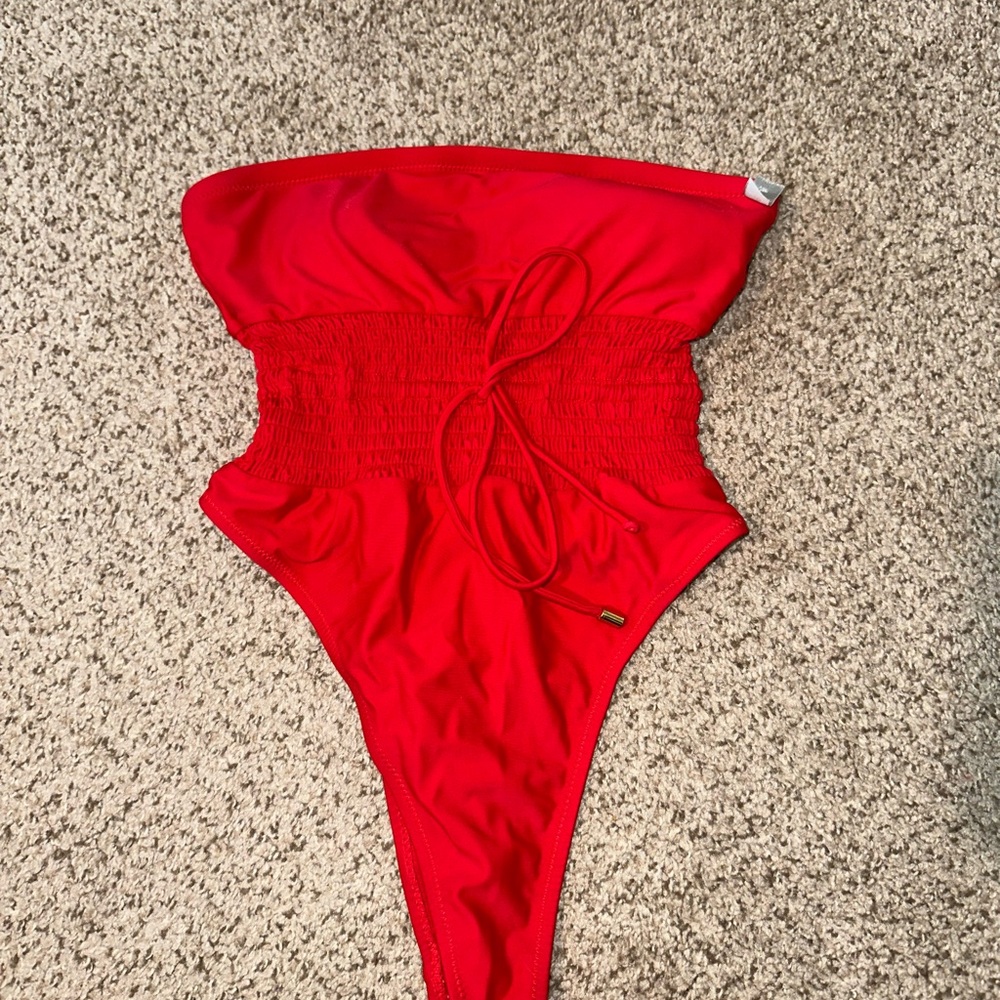 Boux Avenue Strapless Red Thong Swimsuit